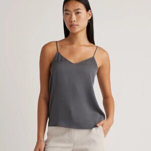 Quince Washable Stretch Silk V-Neck Cami, XS